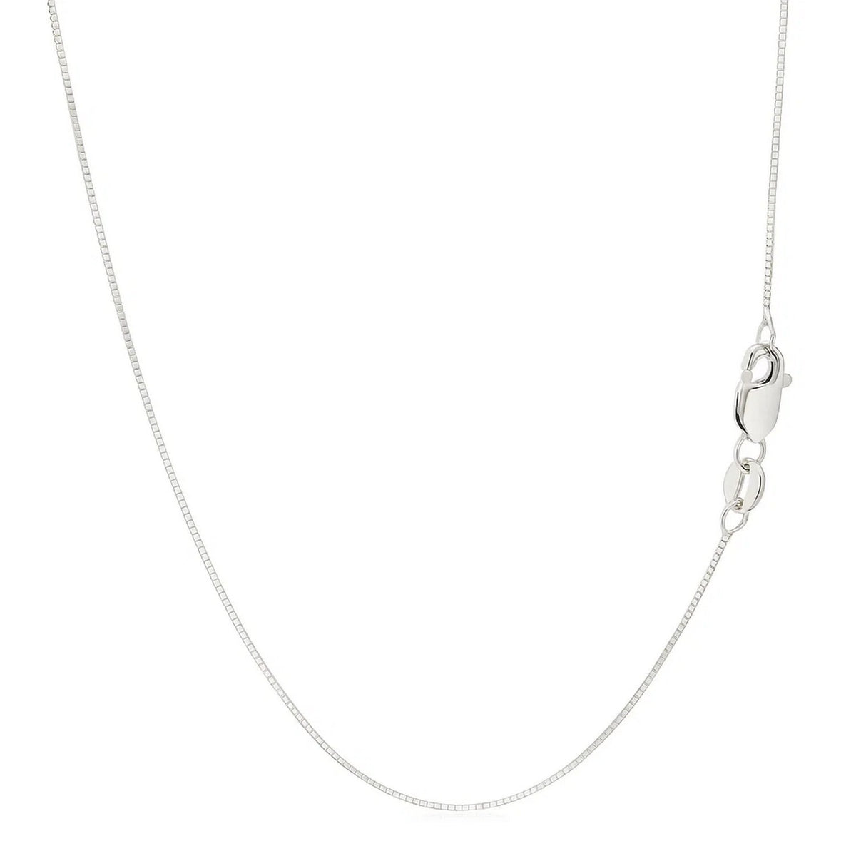 14k White Gold Classic Box Chain (0.68 mm)