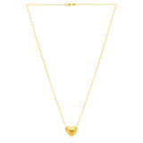 Small Puffed Heart Necklace in 14K Yellow Gold