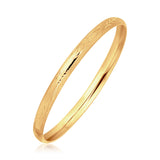 14K Yellow Gold Dome Style Children's Bangle with Diamond Cuts (5.50 mm)