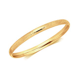 14K Yellow Gold Dome Style Children's Bangle with Diamond Cuts (5.50 mm)