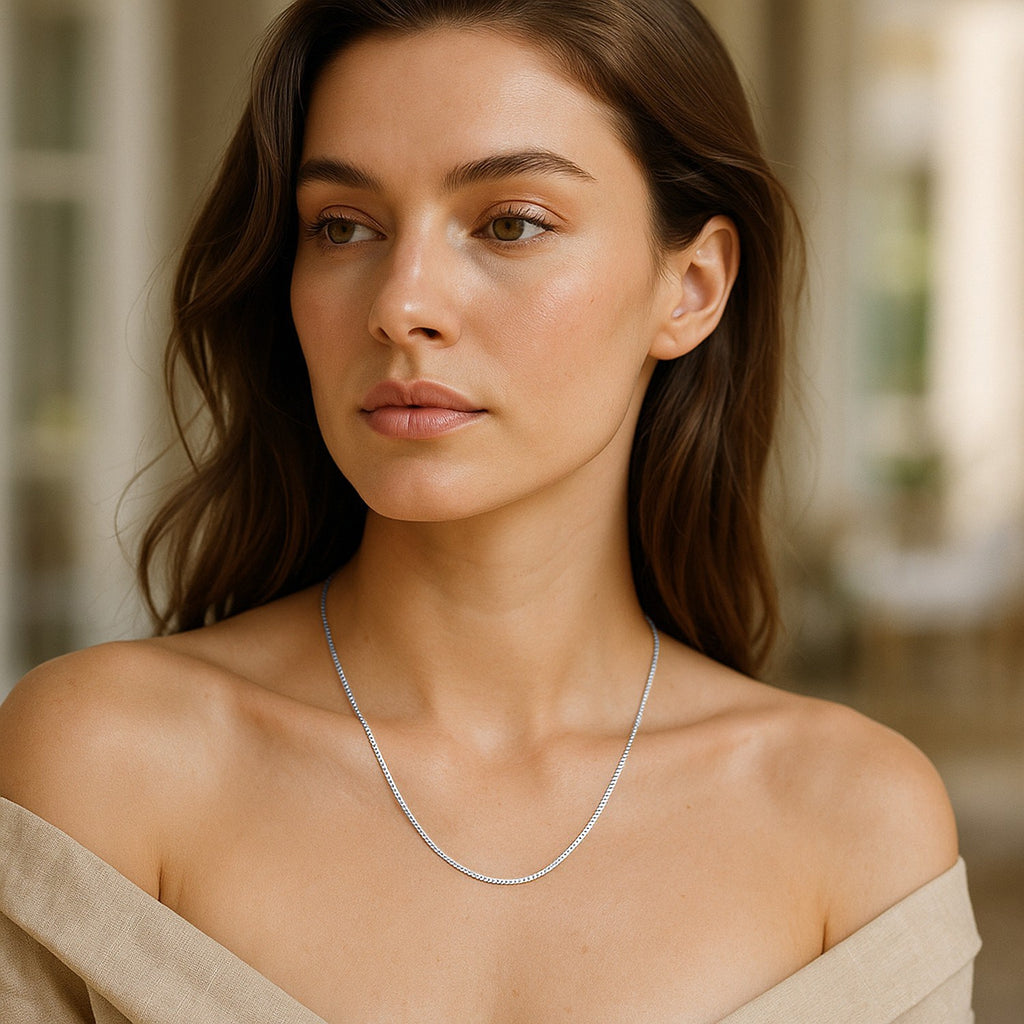 14k White Gold Classic Box Chain (0.60 mm)