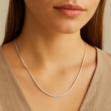 14k White Gold Classic Box Chain (0.60 mm)