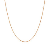 14k Pink Gold Diamond Cut Cable Link Chain (0.87 mm)