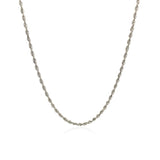10k White Gold Solid Diamond Cut Rope Chain (1.60 mm)