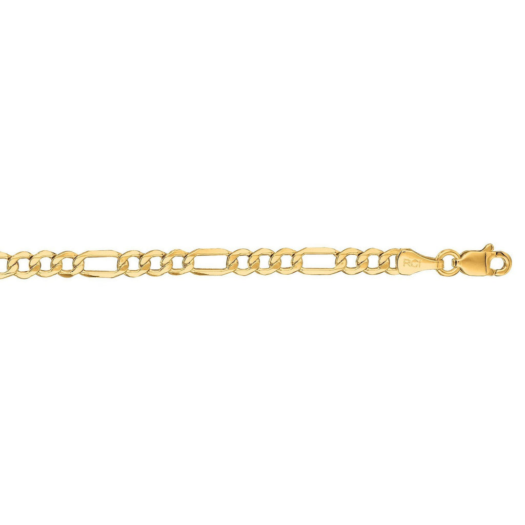 14k Yellow Gold Lite Figaro Chain (3.70 mm)