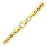 14k Yellow Gold Solid Diamond Cut Rope Bracelet (5.00 mm)