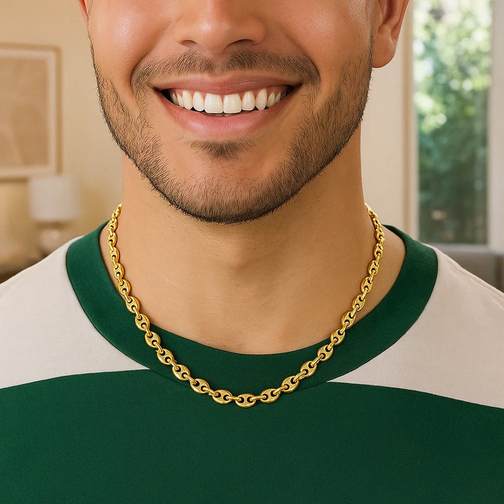14k Yellow Gold Puffed Mariner Link Chain (4.70 mm)