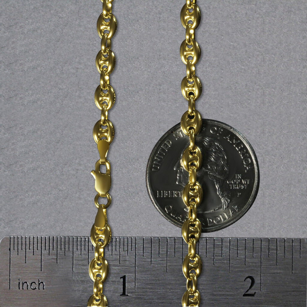 14k Yellow Gold Puffed Mariner Link Chain (4.70 mm)