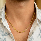 14k Yellow Gold Solid Diamond Cut Rope Chain (2.75 mm)
