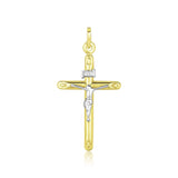 14k Two Tone Gold Cross Pendant
