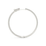 14K White Gold Slim Two-Sided Diamond Hoop Earrings (1 1/2 cttw)