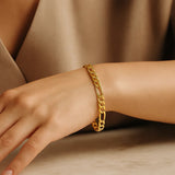 10K Yellow Gold Solid Figaro Bracelet (4.50 mm)