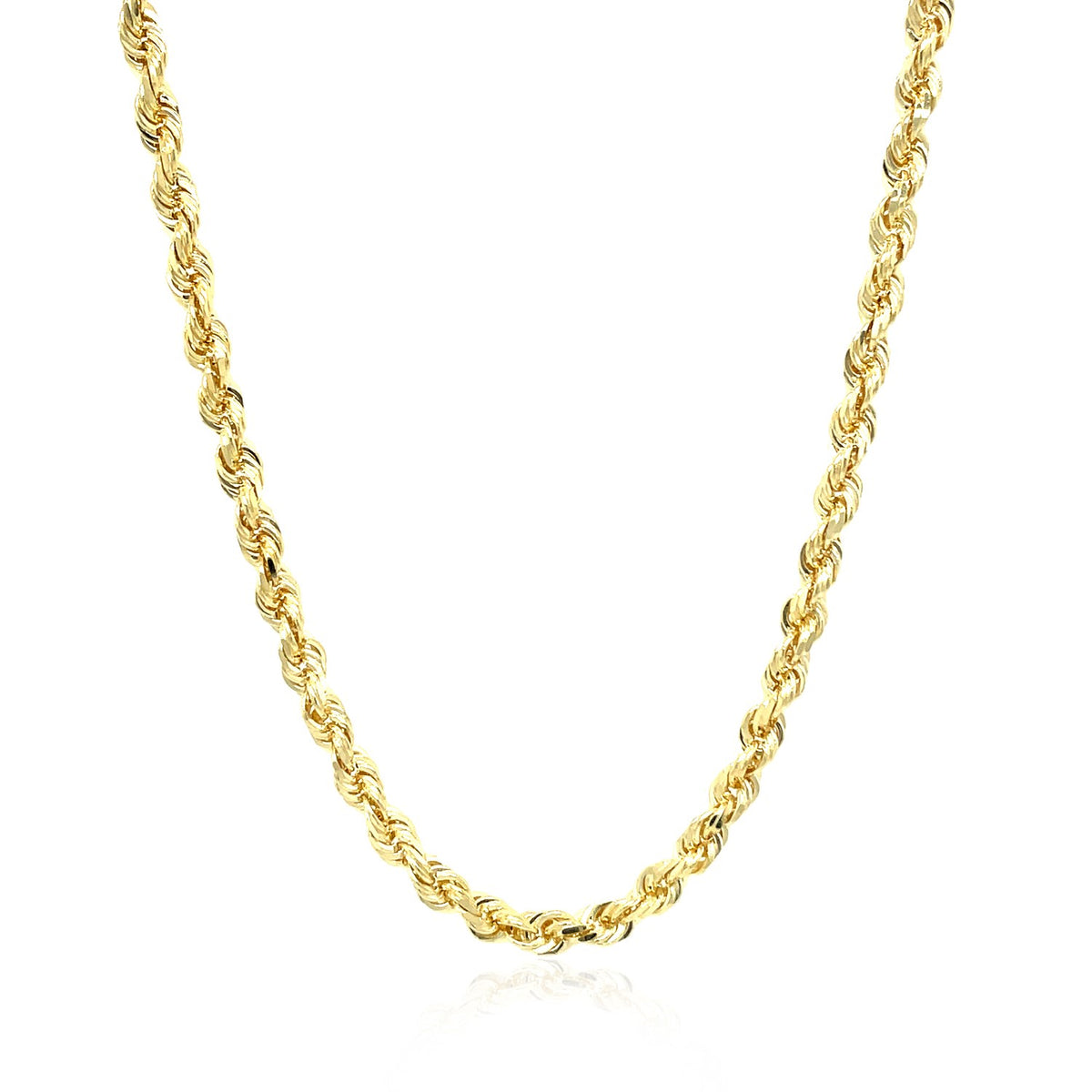 10K Yellow Gold Solid Diamond Cut Rope Chain (3.50 mm)