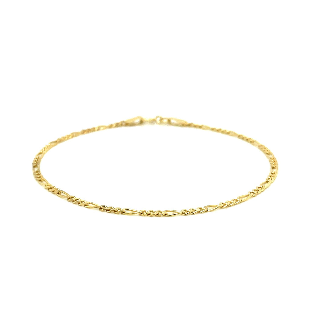 14K Yellow Gold Figaro Anklet (1.9 mm)