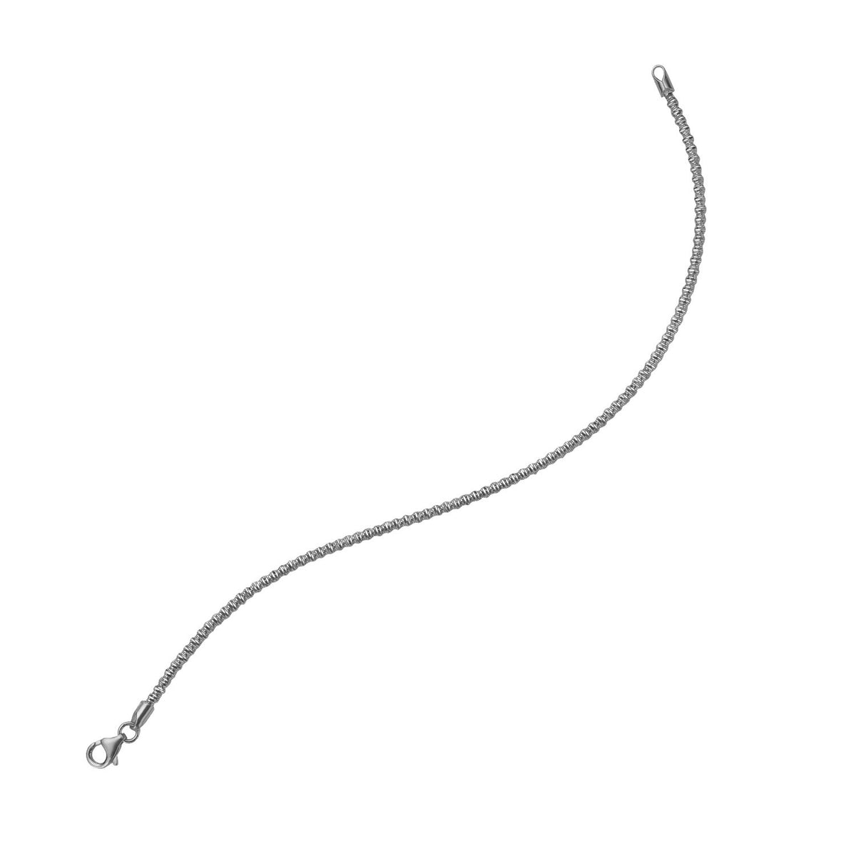 14K White Gold Sparkle Spring Chain Bracelet (2.10 mm)