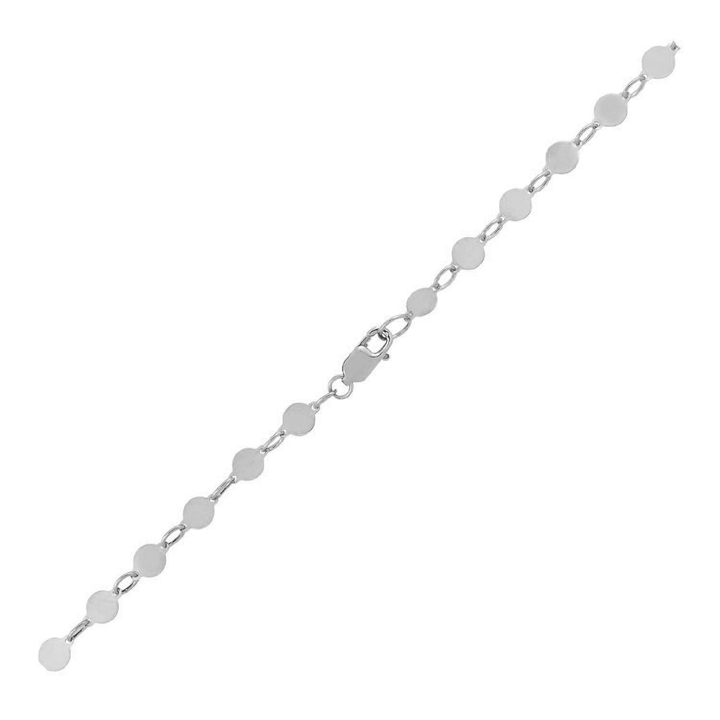14K White Gold Bracelet with Polished Circles (4.00 mm)
