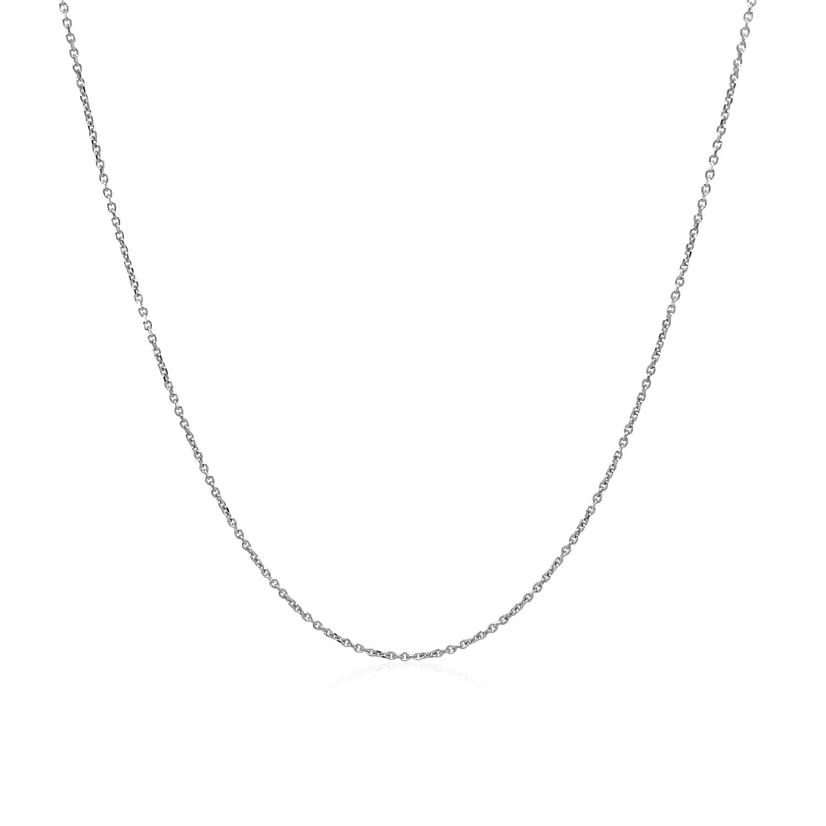 14K White Gold Cable Link Chain (0.50 mm)