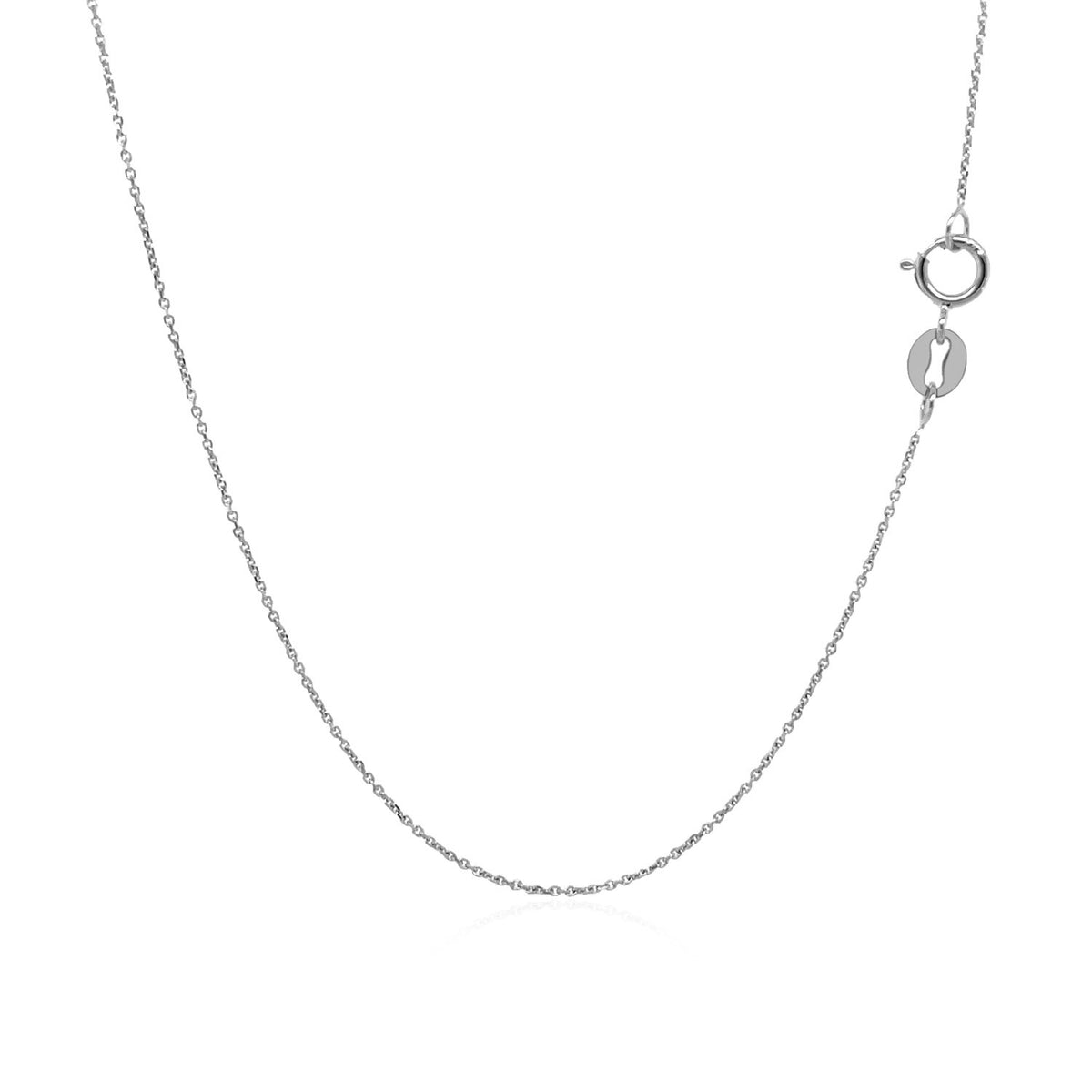 14K White Gold Cable Link Chain (0.50 mm)