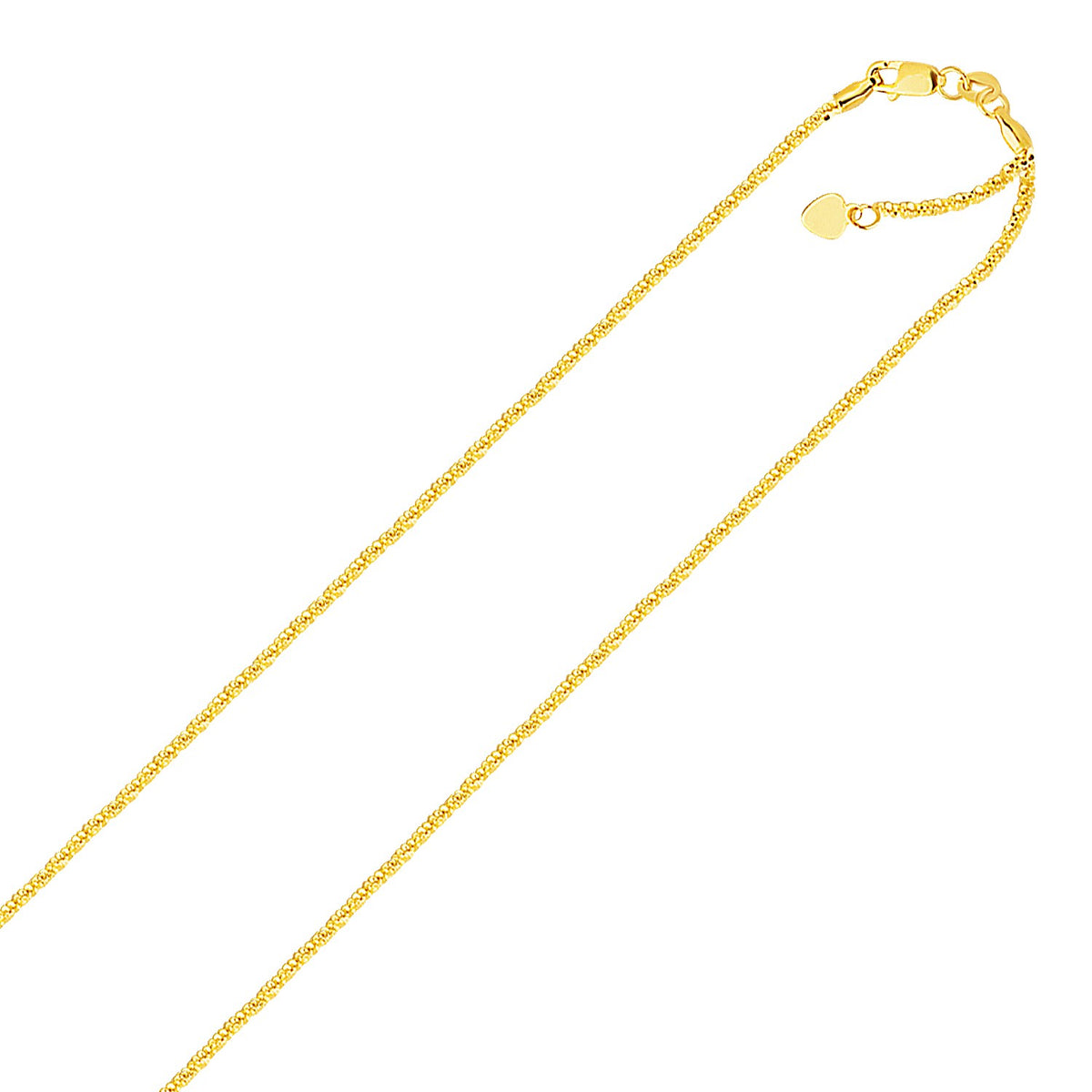 14K Yellow Gold Adjustable Sparkle Chain (1.20 mm)