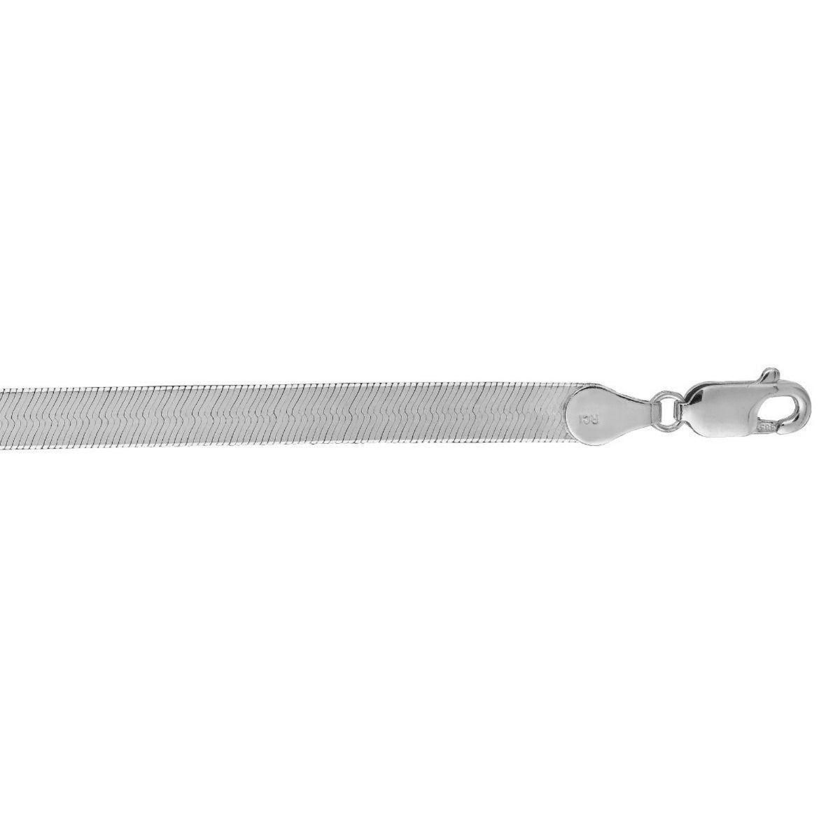 14k White Gold Super Flex Herringbone Bracelet (4.60 mm)
