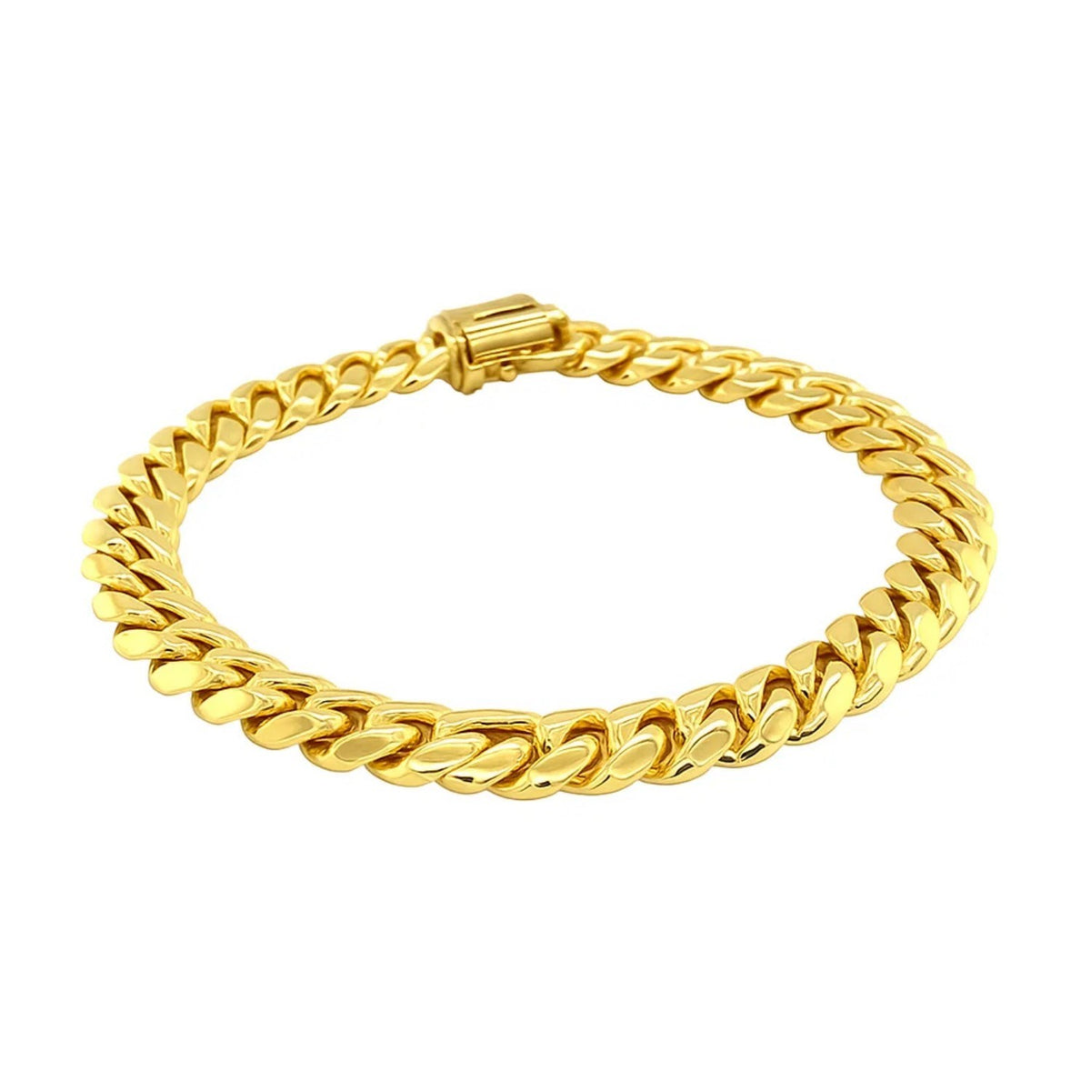 10k Yellow Gold Classic Miami Cuban Solid Bracelet (8.20 mm)