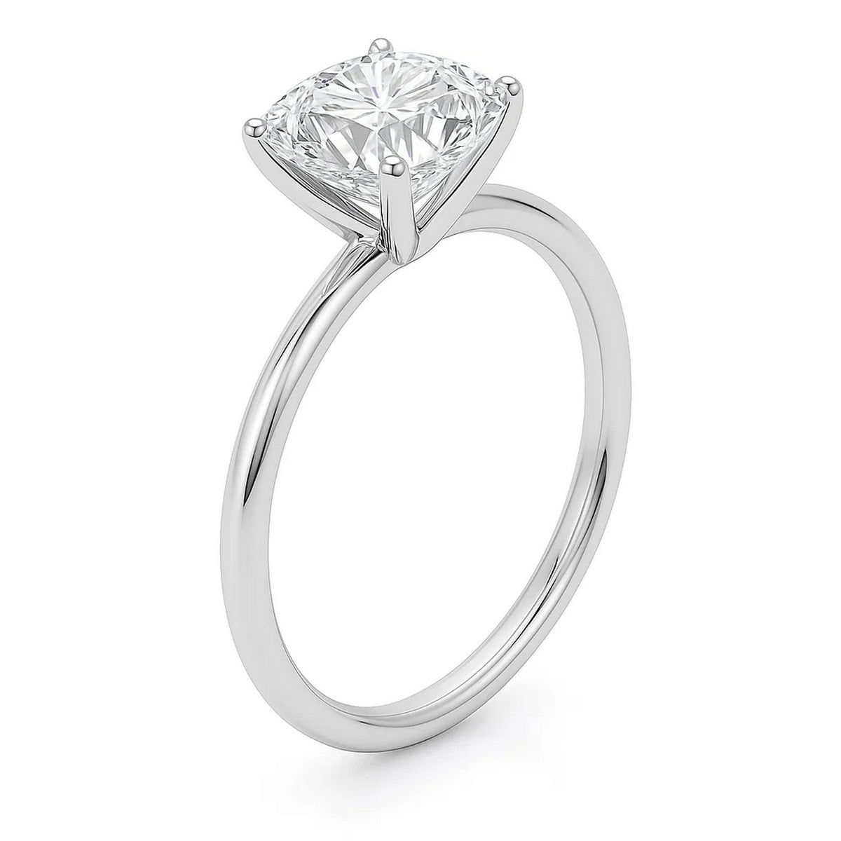 3 Carat Cushion Lab Grown IGI G/VS1 Diamond Solitaire Ring in 10K White Gold