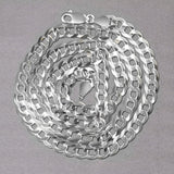 14k White Gold Solid Curb Chain (5.70 mm)