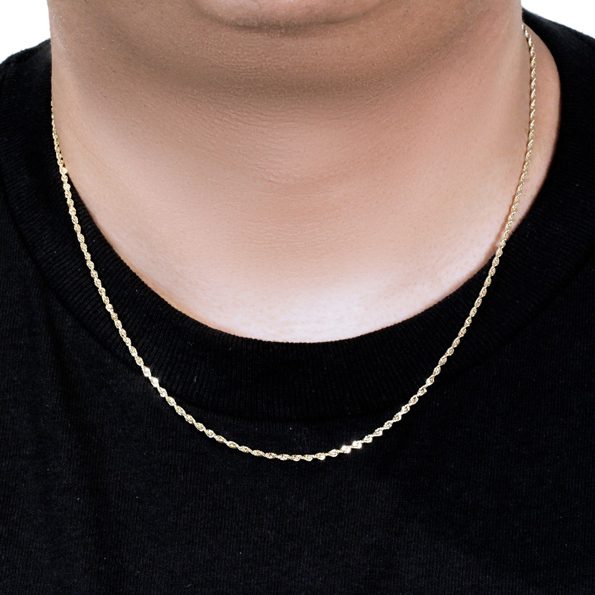 10k Yellow Gold Solid Diamond Cut Rope Chain (1.80 mm)