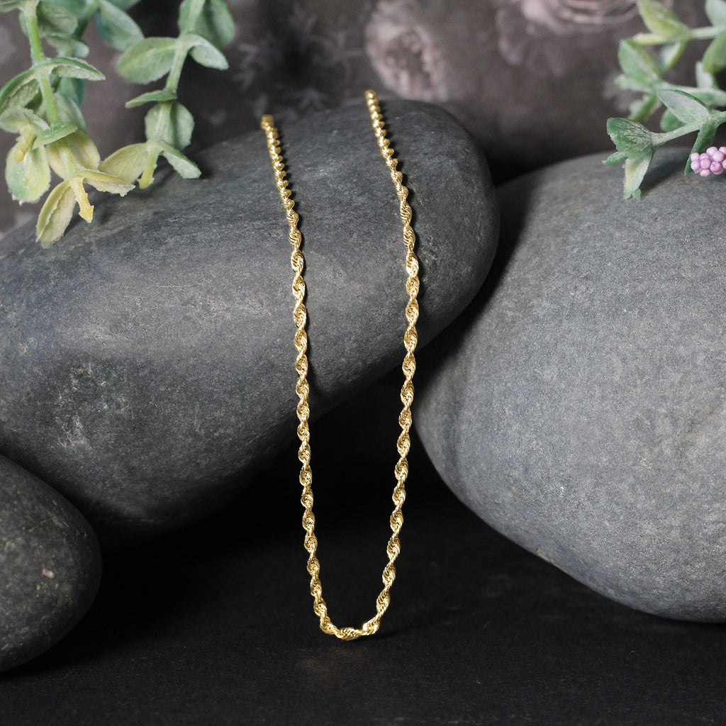 10k Yellow Gold Solid Diamond Cut Rope Chain (1.80 mm)