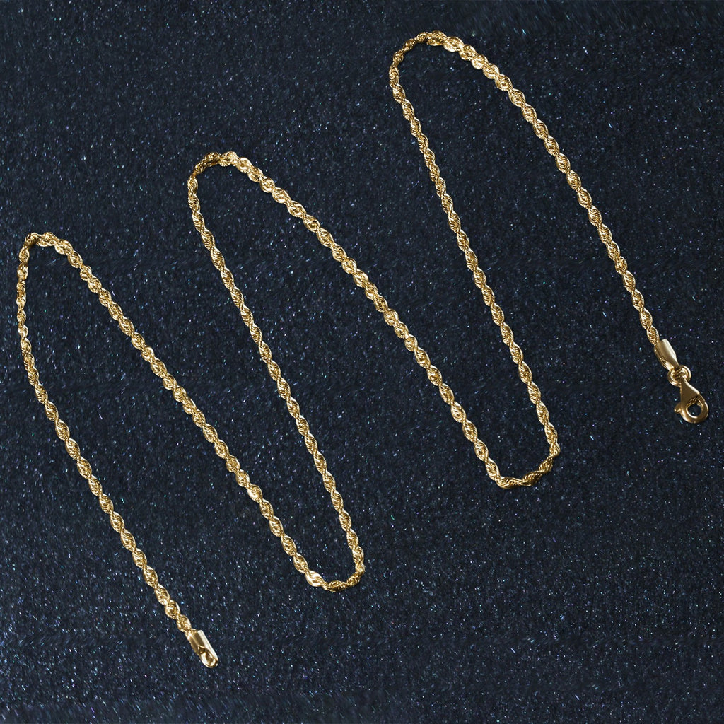 10k Yellow Gold Solid Diamond Cut Rope Chain (1.80 mm)