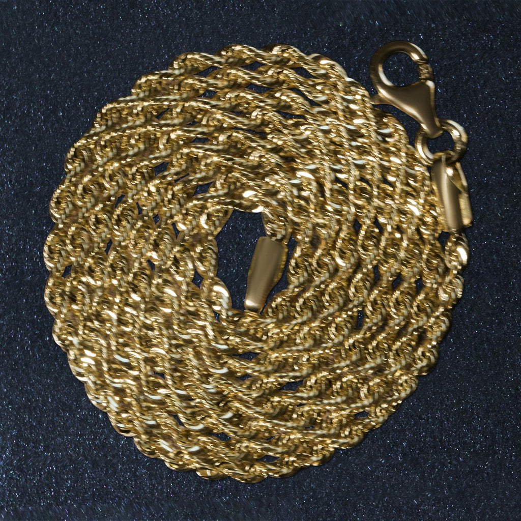 10k Yellow Gold Solid Diamond Cut Rope Chain (1.80 mm)
