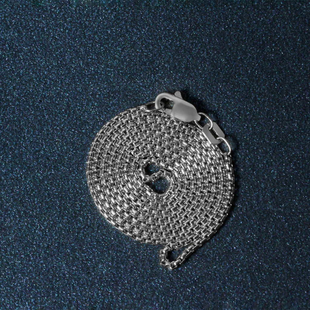14k White Gold Round Box Chain (1.3 mm)