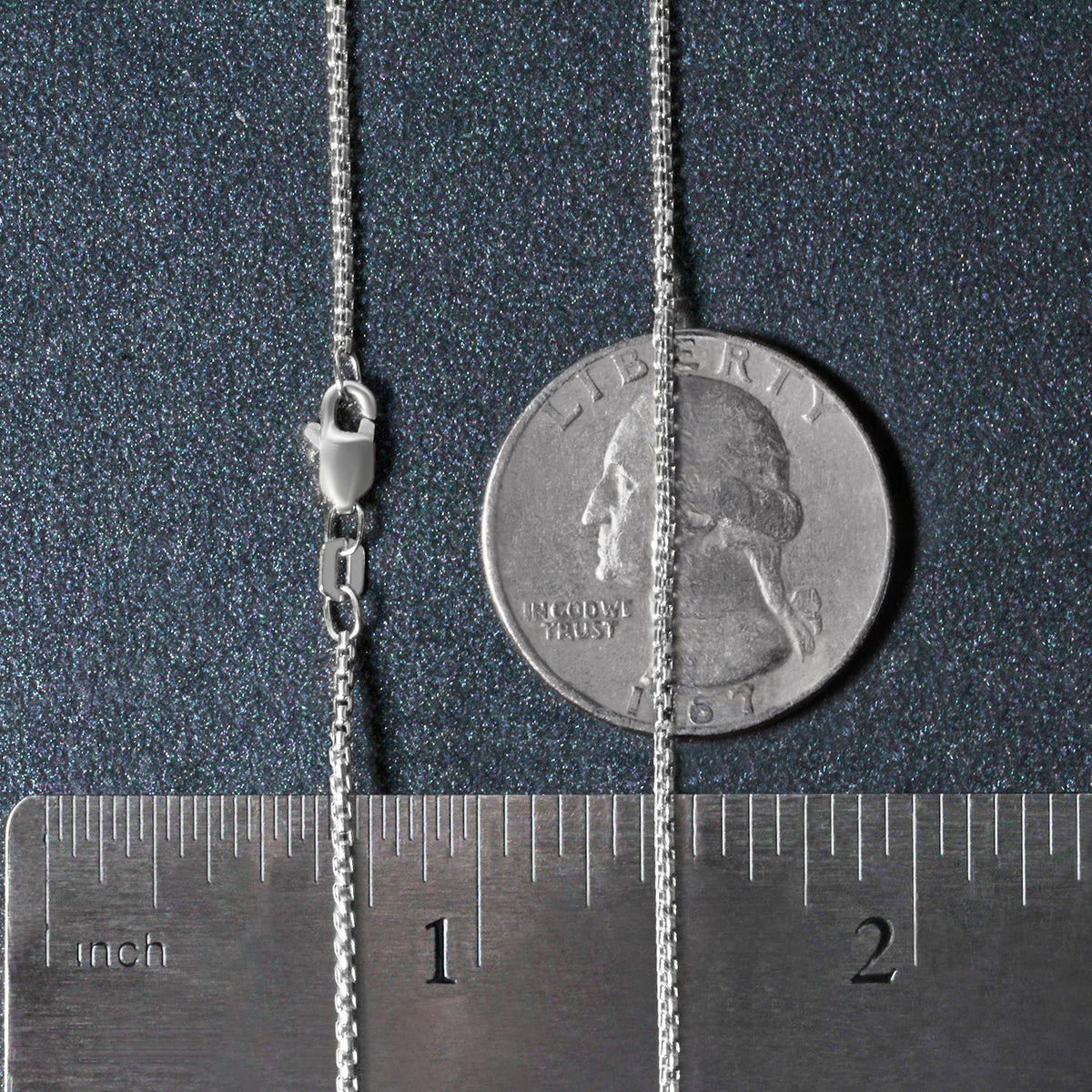 14k White Gold Round Box Chain (1.3 mm)