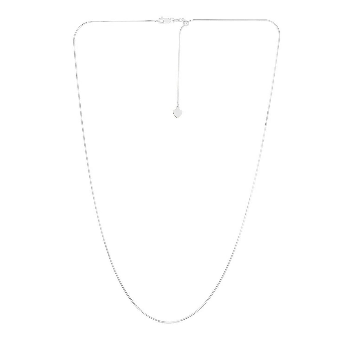 14k White Gold Adjustable Snake Chain (0.80 mm)