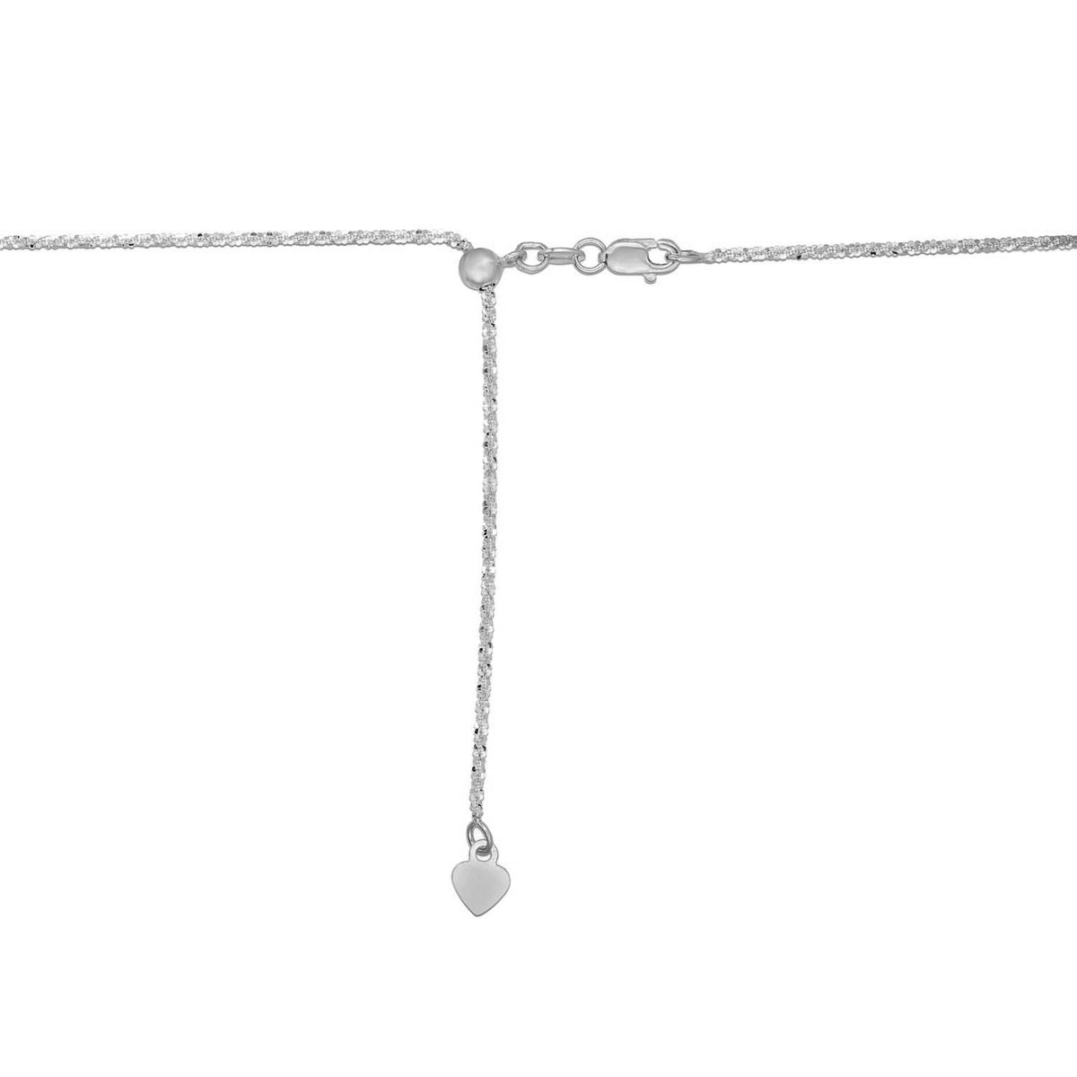 14k White Gold Adjustable Sparkle Chain (1.20 mm)