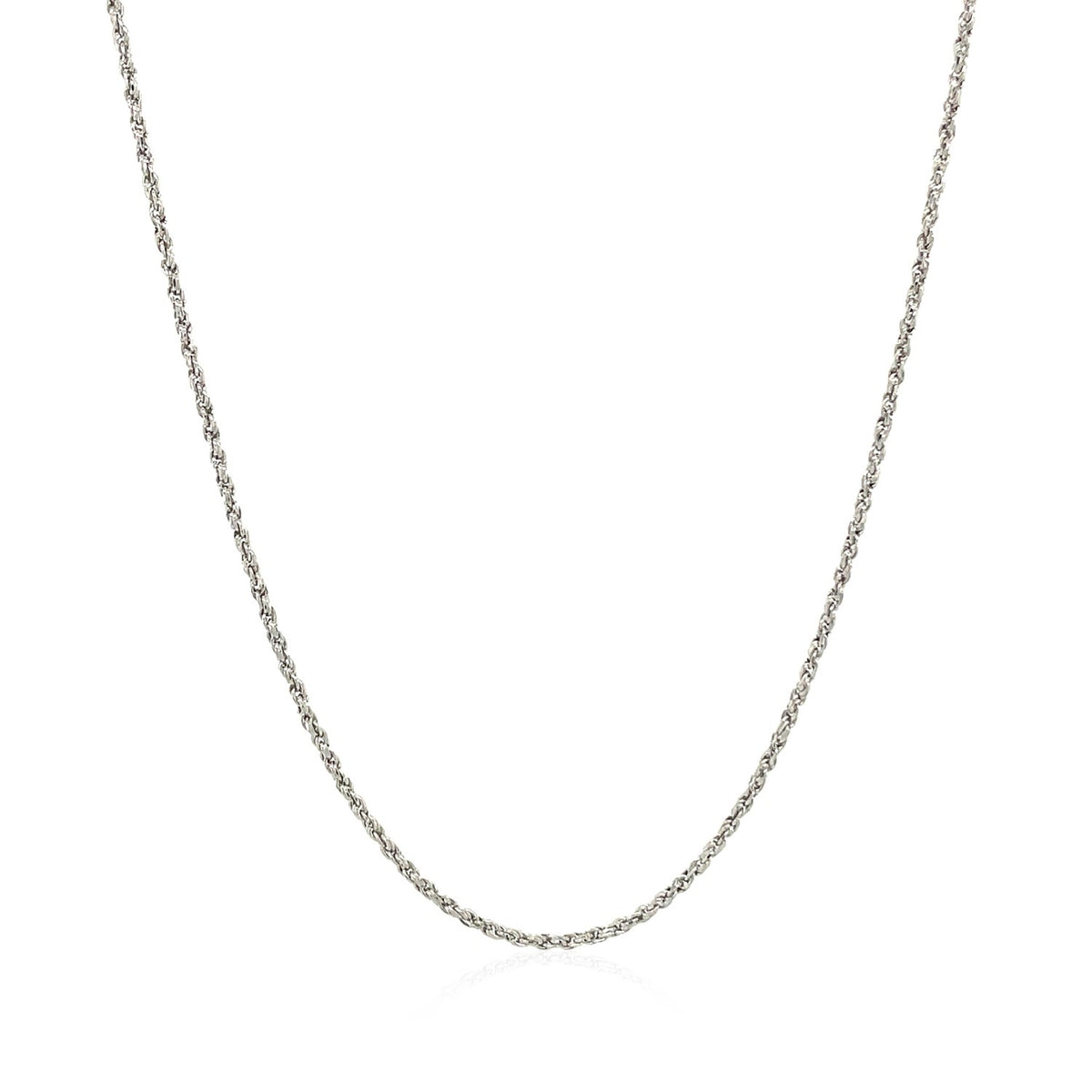 14k White Gold Adjustable Rope Chain (0.95 mm)