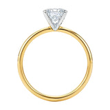 2 Carat Emerald Lab Grown IGI G/VS1 Diamond Solitaire Ring in 14K Yellow Gold