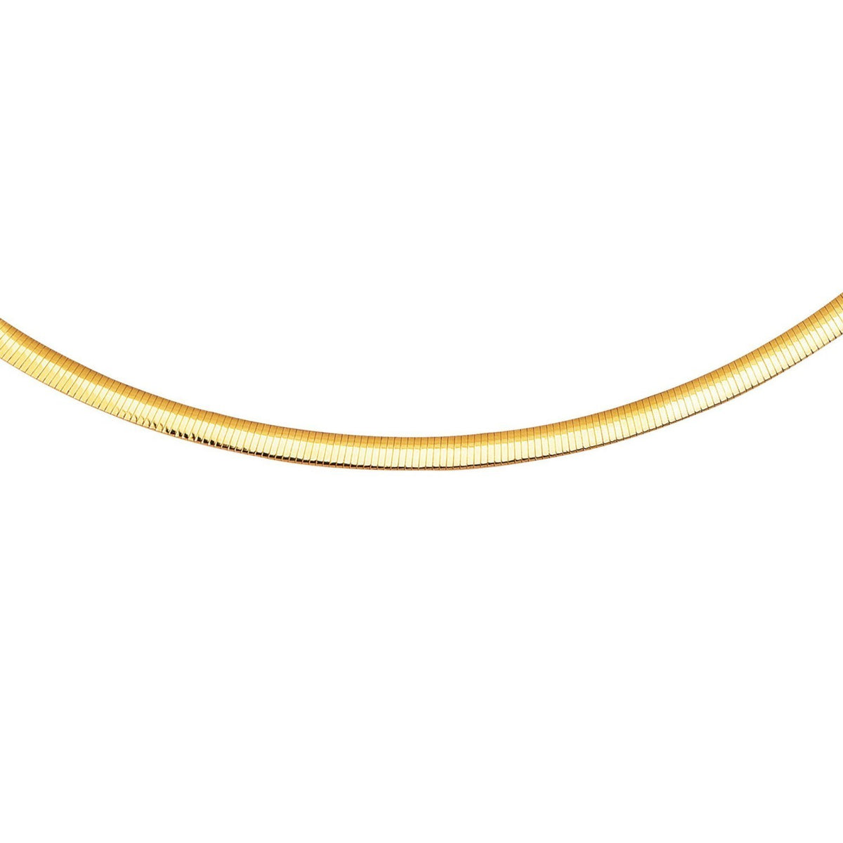 14K Yellow Gold And Silver Reversible Omega Chain Necklace (5.00 mm)