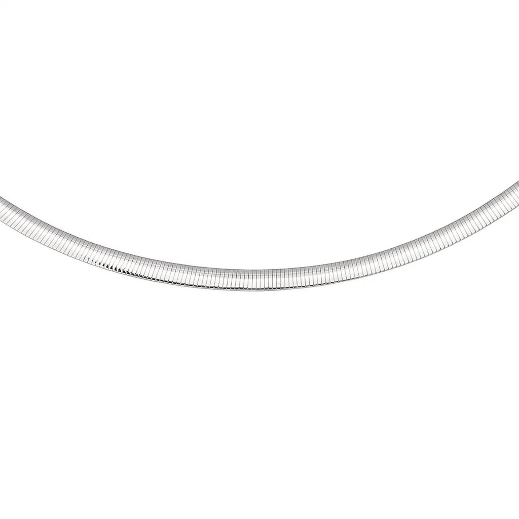14K Yellow Gold And Silver Reversible Omega Chain Necklace (5.00 mm)