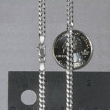 14k White Gold Solid Curb Chain (3.60 mm)