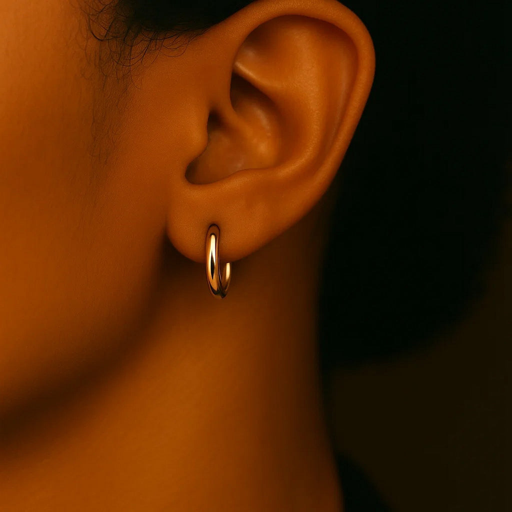14k Yellow Gold Polished Hoop Earrings (2x15mm)