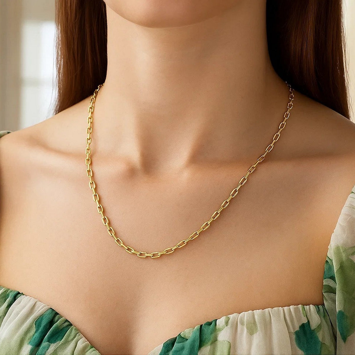 14k Yellow Gold French Cable Link Chain (2.50 mm)