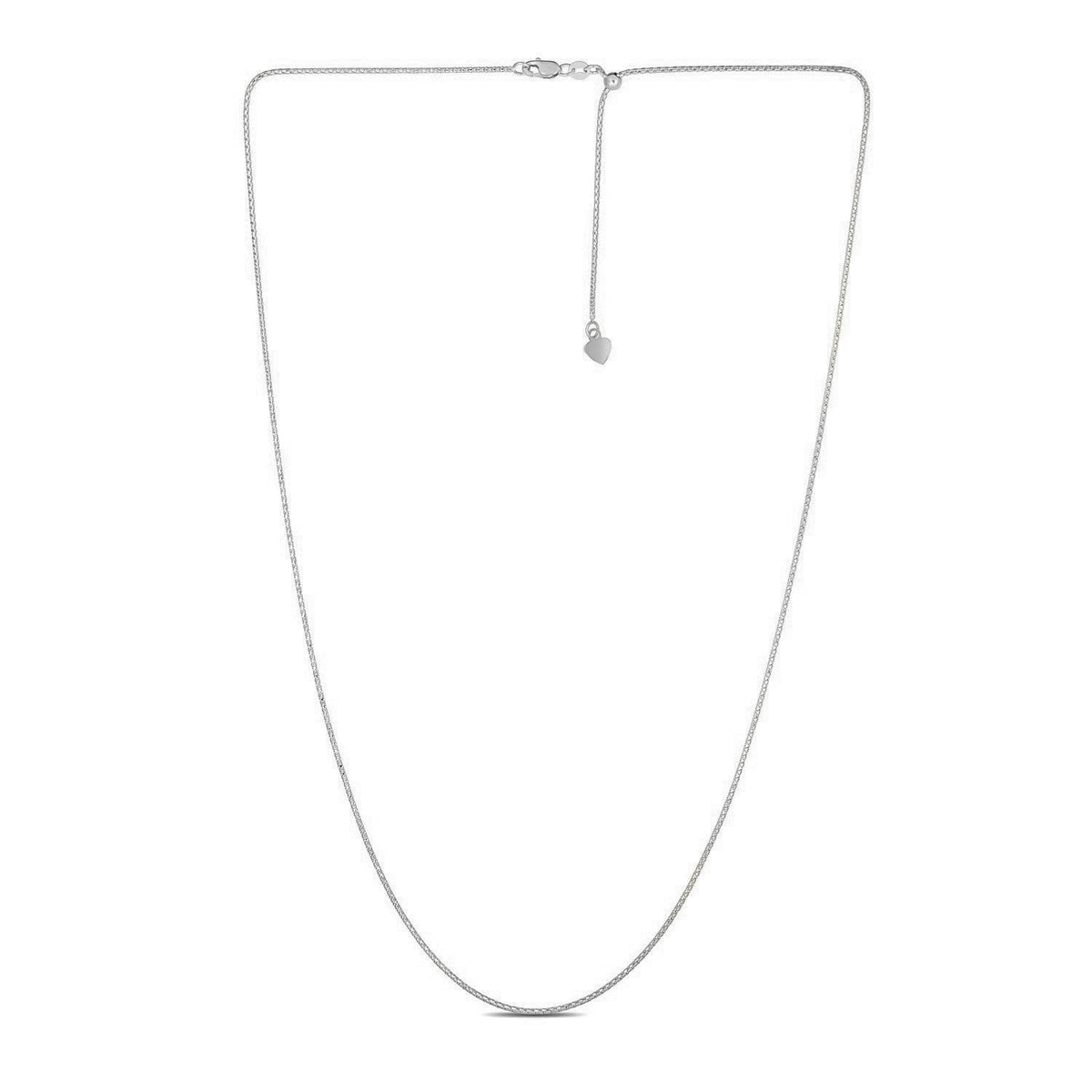 14k White Gold Adjustable Popcorn Chain (1.00 mm)