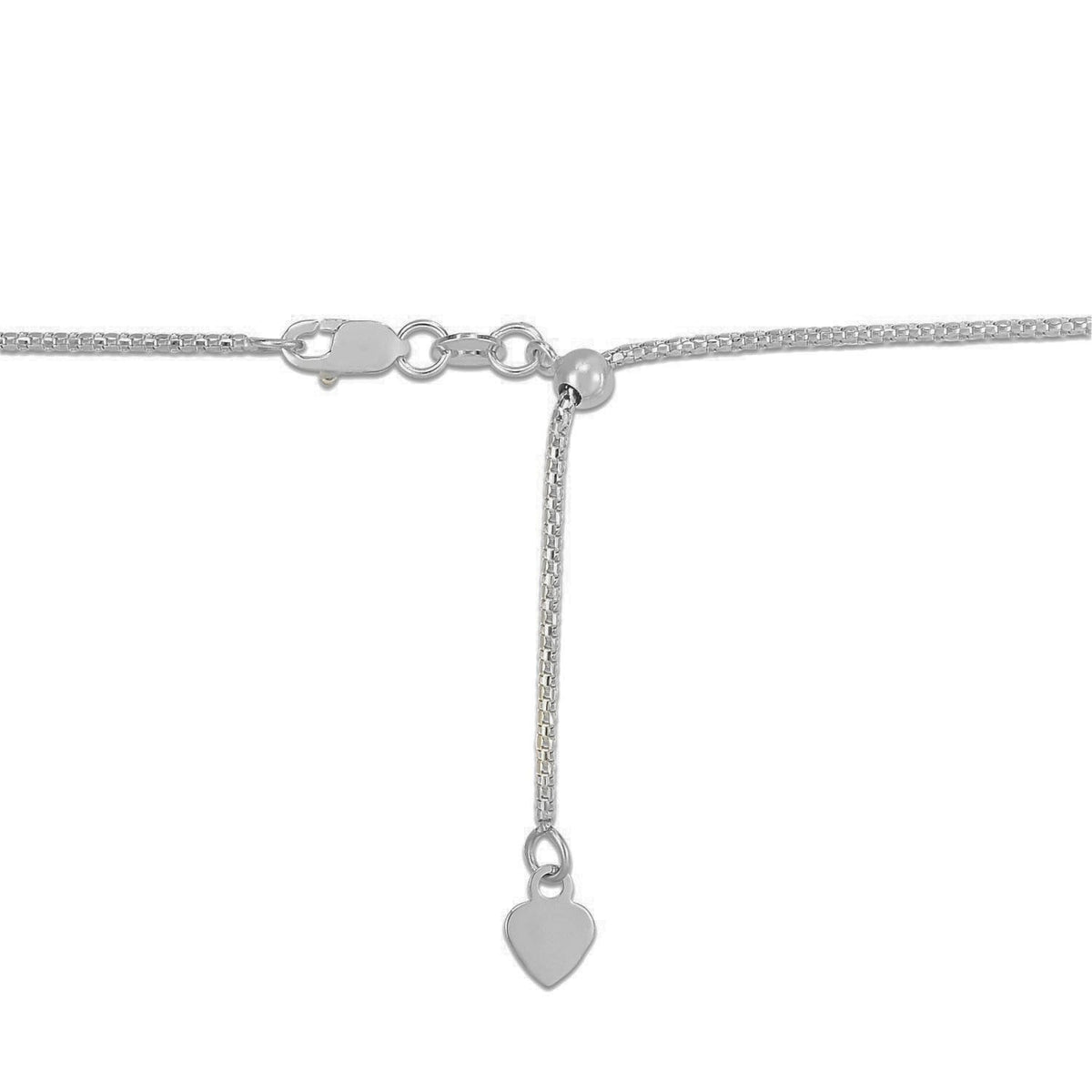 14k White Gold Adjustable Popcorn Chain (1.00 mm)
