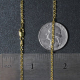 14k Yellow Gold Diamond Cut Cable Link Chain (2.20 mm)