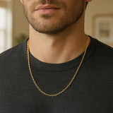 14k Yellow Gold Diamond Cut Cable Link Chain (2.20 mm)