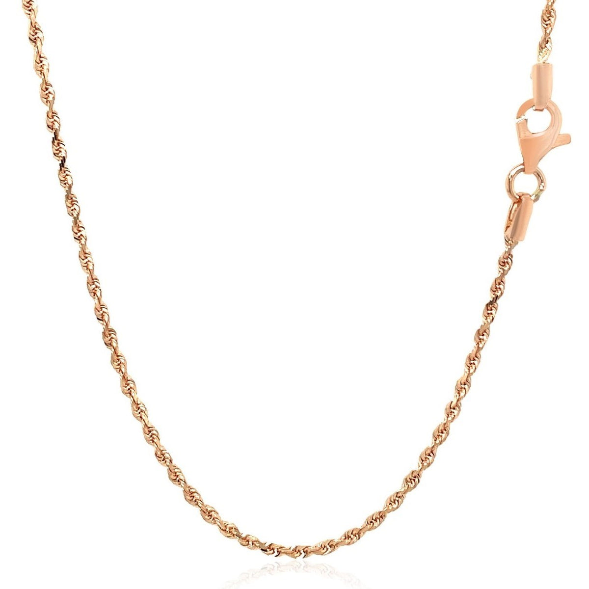 14k Rose Gold Solid Diamond Cut Rope Chain (4.00 mm)