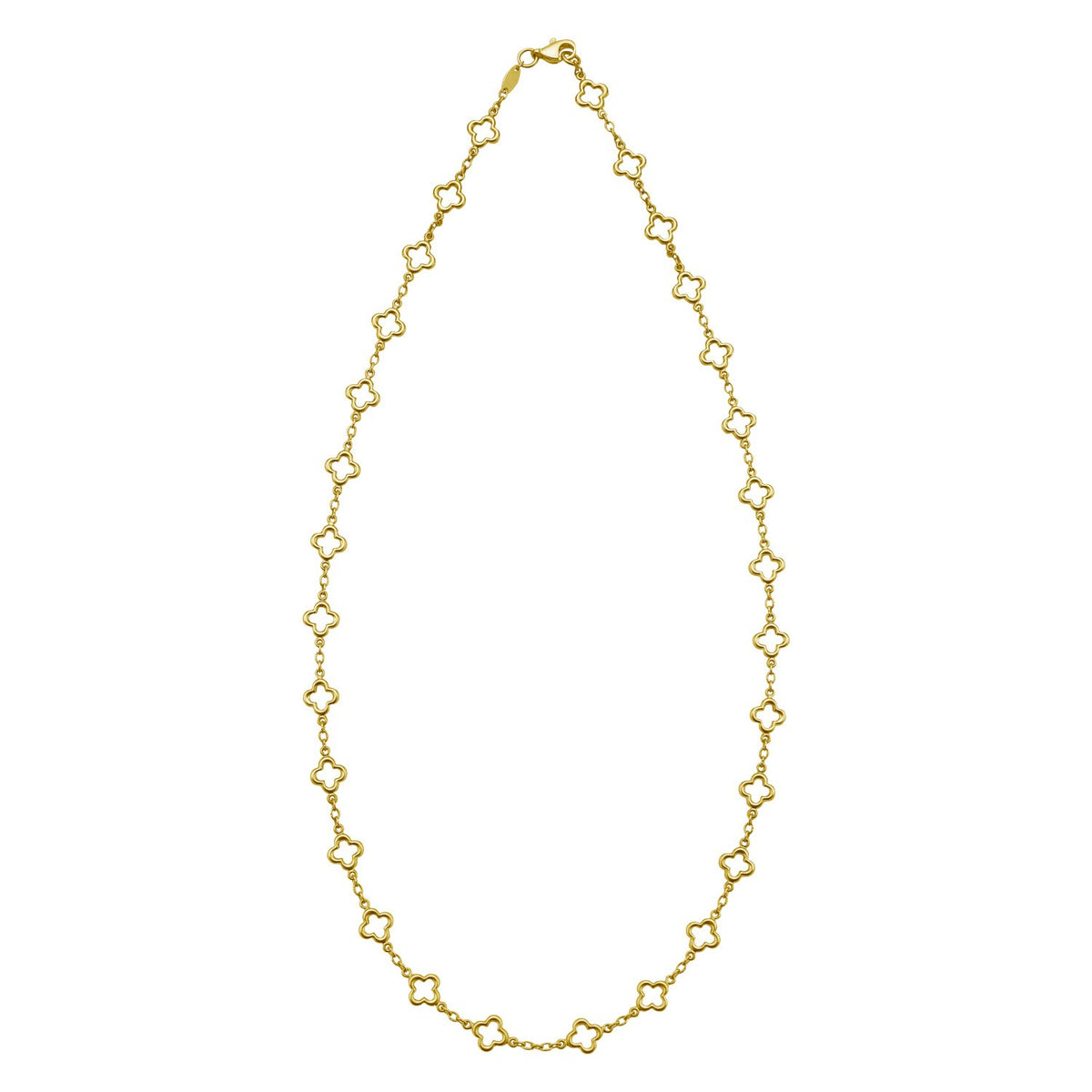 14K Yellow Gold Clover Link Necklace (7.00 mm)