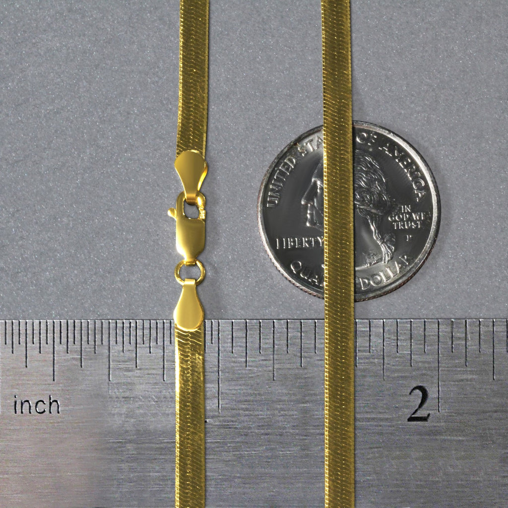 14k Yellow Gold Super Flex Herringbone Chain (3.80 mm)