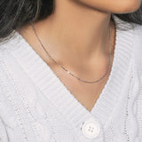 14k White Gold Diamond-Cut Bead Chain (0.90 mm)